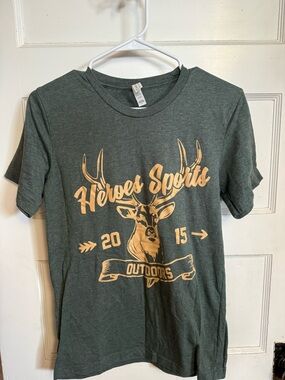Bella Canvas Green Short Sleeve Tee with Tan Graphic